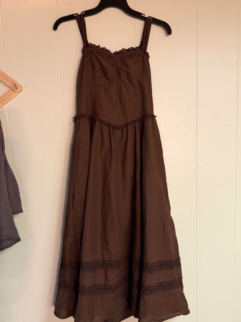aerie Brown Lace-Trim Camisole